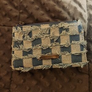 Frayed Denim Checkered Women's Wallet